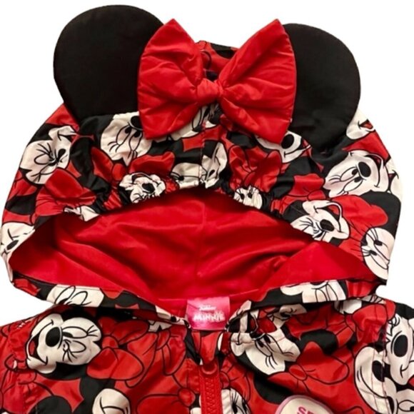 Disney Junior  NWT Girl's Red Minnie Mouse Jacket With Hood Ears Bows Size 6 - Picture 6 of 13